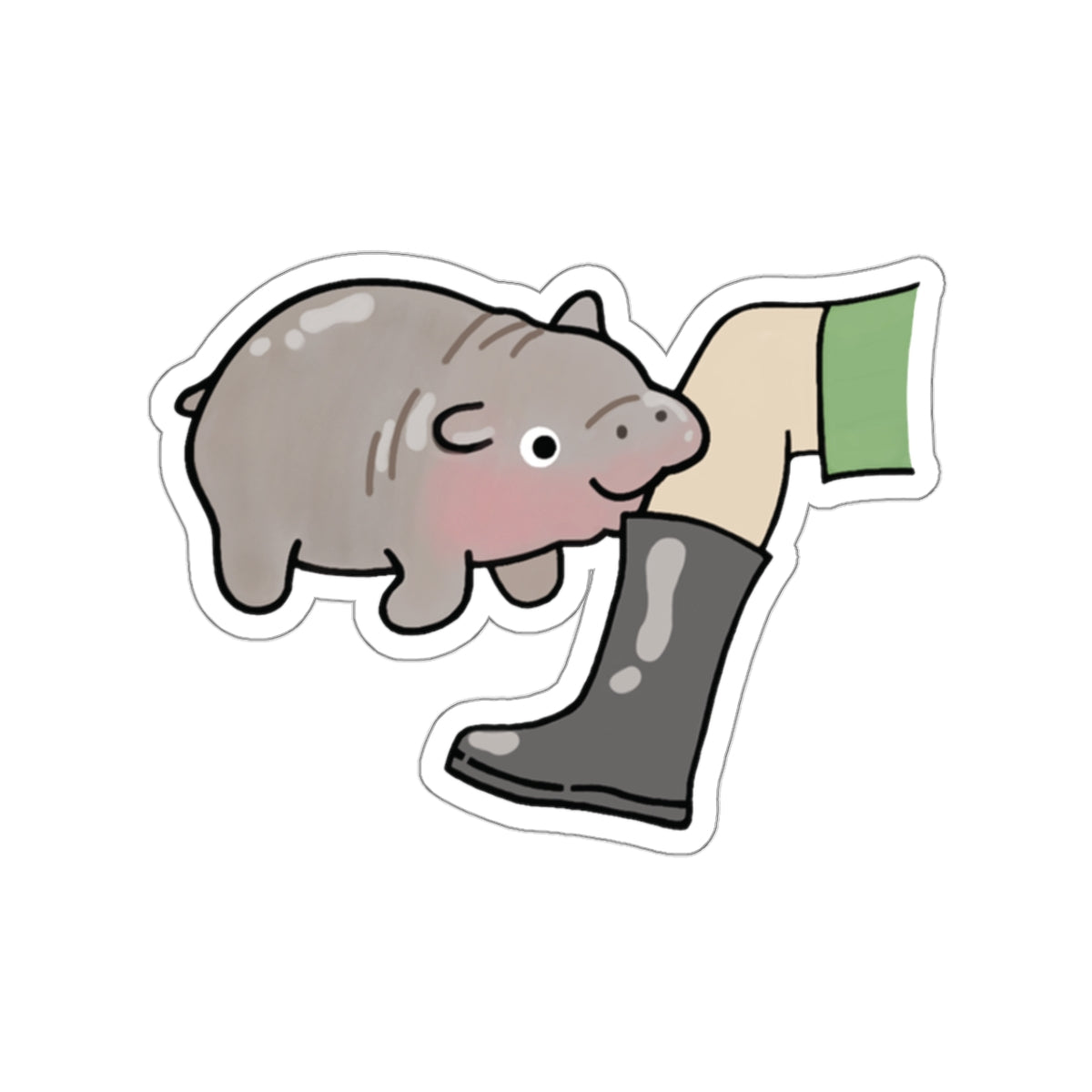 Moo Deng Mischief Sticker – Cuteness That Sticks