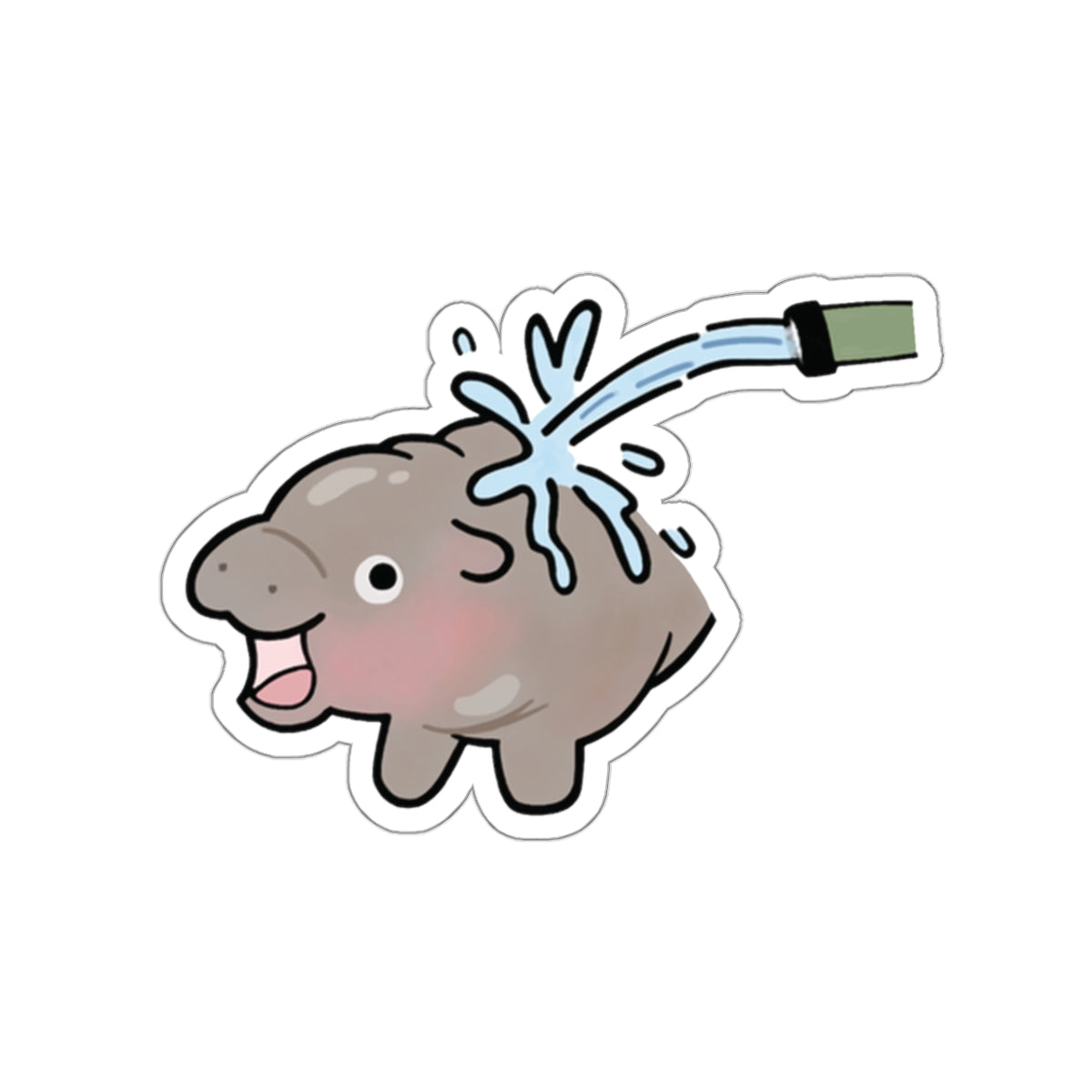 Moo Deng Splash Sticker – A Playful Moment on the Go